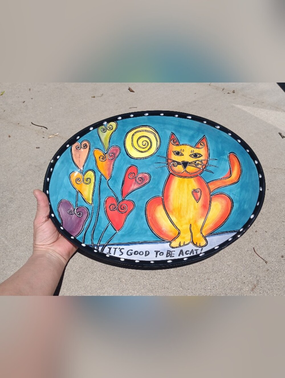 It's Good To Be A Cat Footed Bowl Happy Cat